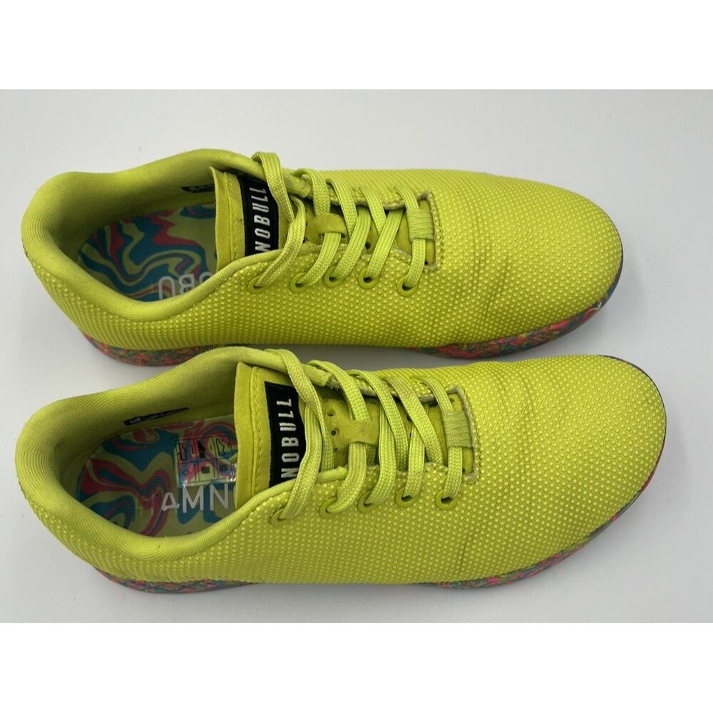 Nobull Unisex Men's 8.5 /Women's 10 Yellow Swirl Neon Glitch Trainer SuperFabric - Picture 6 of 16